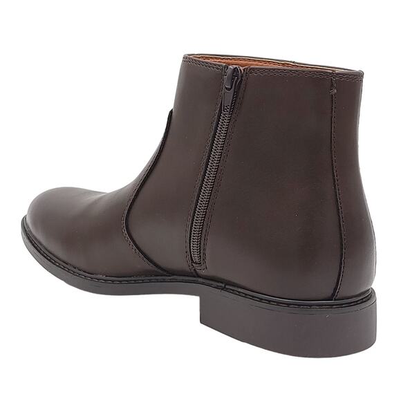 Alfani Men Liam Side Zip Dress Boots Size US 11.5M Espresso Brown Faux Leather